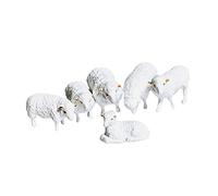 EHJRE Figurines de Ferme En Résine 1/64, Modèle de Figurine de Ferme, Bricolage de Micro Paysages, Jouet de Jardin Féerique, Simulation, 6 moutons