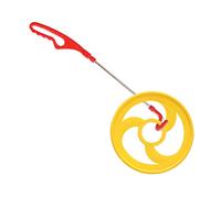 EHJRE Jeu D'anneaux Roulants de Cerceau, Jouet Interactif Traditionnel de 12 Pouces, Roue à Vent Poussant à La Main En Plein Air pour Parc, Activité, Fête, JAUNE