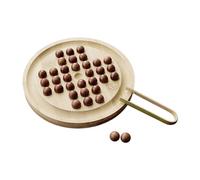 EHJRE Jeu de Société Peg Solitaire Jeu de Société de Stratégie pour Adultes avec Pince, Bois Grand