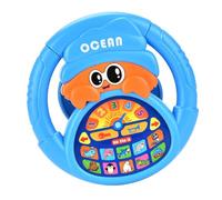 EHJRE Jouet de Volant pour Enfants avec Un Jeu Sonore et de Musique Simulé Le Contrôleur de Conduite En Première éducation pour Les Garçons Cadeau, Bleu