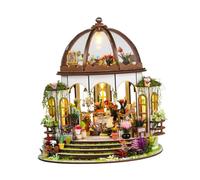 EHJRE Maison de Poupée Miniature 3D, Puzzle En Bois, Jouet Fait à La Main, Lumière Intégrée, Kit de Maison de Jardin Miniature, Cadeau pour Ami, Bricolage, Cours de russe