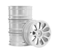 EHJRE Moyeux de Roue à Lèvre de Roue à L'échelle 1/10, En Métal Robuste, Mini-ensembles de Conduite, Composants de Remplacement pour Voiture Télécommand, Argent