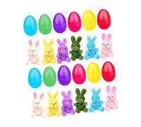EHJRE Oeufs de Pâques Remplis de Pâques avec Une Fête de Lapin En Peluche Favors Idéal Cadeau Idéal DIY DOY DÉCORATIVE BATAIL SUBSERS FIGNER pour LES ENFANT, 12 Set