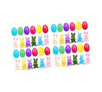 EHJRE Oeufs de Pâques Remplis de Pâques avec Une Fête de Lapin En Peluche Favors Idéal Cadeau Idéal DIY DOY DÉCORATIVE BATAIL SUBSERS FIGNER pour LES ENFANT, 24 Set