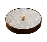 EHJRE Plateau de Service en Bois et Verre avec Couvercle et Compartiments pour Snacks Fruits Secs et Bonbons Adapté à La Maison Bureau et Mariage, 30cmx30cmx4cm