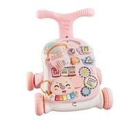 EHJRE Push Walkers Centre D'activités Table de Jouet, pour Garçons Filles Roue de Réglable Tout-petits Pousser Le Jouet de Marche Assis et Debo, ROSE