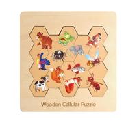 EHJRE Puzzle En Bois pour Enfants, Jouet éducatif de Correspondance Des Formes pour La Maternelle, Cadeau D'apprentissage pour Garçons et Filles, Animal