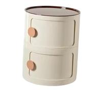 EHJRE Table basse avec porte coulissante, table ronde à placer dans une entrée intérieure ou un espace de vie, Beige 2 Couches .40 Cm