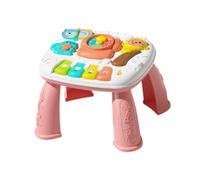 EHJRE Table D'apprentissage pour Bébés, Jouets Sensoriels, Jouets éducatifs Précoces, Développement de La Musique, Table D'apprentissage pour Filles, Cadeau, Rose