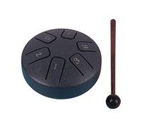 EHJRE Tambour à langue en acier Mini tambour à main 3,8 pouces 6 notes tambour à main pour débutant en éducation, bleu marine