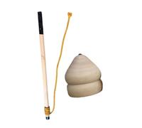 EHJRE Trompos Tops vierges en bois non peint avec tige Peignez vos propres jouets en bois avec pointe pour débutants, 10 Po