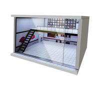 EHJRE Vitrine de Garage à échelle 1/64 1/36 1/32, Arrière-plan de Véhicule, Vitrine de Garage, Parking LED avec Lumières LED pour Affichage de Modèles, C