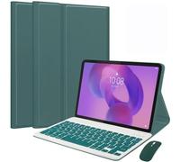 EHLCYS Coque Clavier pour Lenovo Idea Tab 11 Pouces 2025 Modèles(TB-336ZU/TB-336FU), AZERTY Français Clavier Bluetooth sans Fil Détachable, Coque Multi-Angles Ultra-Fine avec Souris,Vert