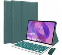 EHLCYS Coque Clavier pour Lenovo Idea Tab Plus 12,1 Pouces/Tab K12 2025 Modèle (TB361ZU/TB361FU), AZERTY Clavier Bluetooth Détachable, Étui De Protection Ultra-Fin Multi-Angles Et Souris,Vert