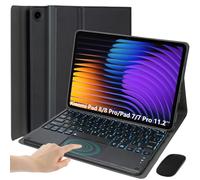 EHLCYS Coque Clavier pour Xiaomi Pad 8/8 Pro/Pad 7/7 Pro 11,2 Pouces, AZERTY Clavier Bluetooth avec Pavé Tactile Détachable Rétroéclairé 7 Couleurs, Coque Ultra-Fine Et Souris Intégrée,Noir