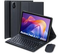 EHLCYS Coque Clavier pour Xiaomi Redmi Pad 2 11 Pouces Version 2025, AZERTY Français Clavier Bluetooth sans Fil Magnétique Détachable, Étui Folio Multi-Angles Ultra-Fin avec Souris