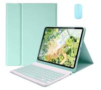 EHLCYS Étui avec Clavier pour Xiaomi Redmi Pad SE 11 Pouces 2023 Tablette, Clavier Bluetooth sans Fil Détachable Magnétique, Coque Arrière en TPU Ultra Fine Et Légère avec Souris,Mint Green