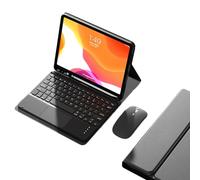 EHLCYS Étui avec Clavier Tactile pour Samsung Galaxy Tab S8 Plus 2022/S7 FE 2021/S7 Plus 2020/12,4", Clavier Bluetooth sans Fil Magnétique Amovible, Coque Arrière en TPU Souple Ultra Fine,Noir