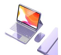 EHLCYS Étui avec Clavier Tactile pour Samsung Galaxy Tab S9 2023/S8 2022/S7 2020 11" / S9 FE 10,9" Tablette, Clavier Bluetooth sans Fil Amovible, Coque Arrière en TPU Souple Ultra Fine,Violet