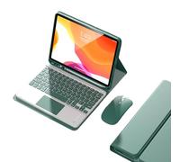EHLCYS Étui avec Clavier Tactile pour Samsung Galaxy Tab S9 2023/S8 2022/S7 2020 11" / S9 FE 10,9" Tablette, Clavier Bluetooth sans Fil Amovible, Coque Arrière en TPU Souple Ultra Fine,Vert