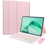 EHLCYS Étui Clavier pour Honor Pad X8a 11 Pouces 2024 Tablette, Clavier Bluetooth sans Fil Détachable, Étui Folio Magnétique Multi-Angle Ultra-Mince avec Souris,Rose