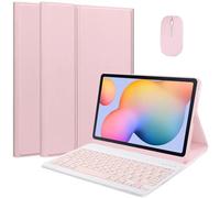 EHLCYS Étui pour Clavier pour Lenovo Tab M10 FHD Plus 10,3 Pouces (TB-X606F/TB-X606X), Étui Multi-Angle Ultra Fin Et Léger, Clavier Bluetooth sans Fil Détachable Magnétique avec Souris,Rose