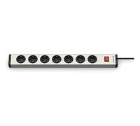 EHMANN 0601x00072031 Multiprise universelle en aluminium avec interrupteur éclairé, câble 1,5 m