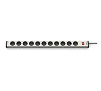 EHMANN 0601x00112031 Multiprise universelle en aluminium avec interrupteur éclairé, câble 1,5 m