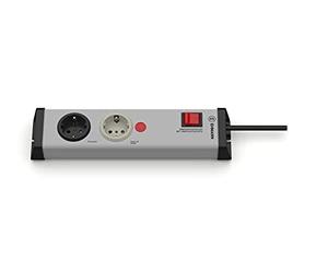 Ehmann 100063 Bloc multiprise avec 4 prises orientées à 45° Noir/argenté max. 3500 W