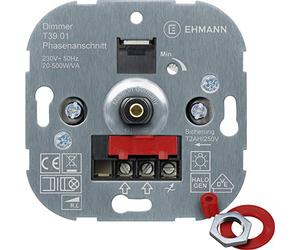Ehmann 3900x0100 Variateur encastré Adapté pour Ampoule: Ampoule électrique, Lampe halogène