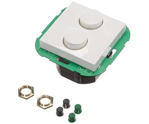 EHMANN 4295x0700 T42.07 Variateur double encastré avec cache 55 x 55, coupure de phase, 230 V, 50 Hz, puissance : LED 2 x 5-40 W, 2 x 15-110 W/VA