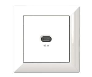 Ehmann Station de Recharge USB-C 65 Watts Blanc, Montage Encastré, Bouton Poussoir