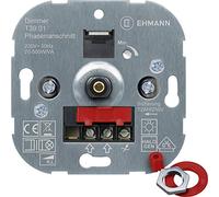 Ehmann Variateur encastré Adapté pour ampoule: Ampoule électrique, Lampe halogène - TRIAC - Rotatif - Gris - Manuel - IP20