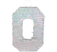 EHNGA-- Chiffres Pinata, taille 40 x 28 x 8 cm, chiffre holographique, numéro, argent, jubilé, anniversaire, décoration, jeu de fête