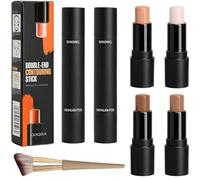 EHOENTROPY Crayon contour 4 couleurs - Kit de maquillage - Concealer Stick crème - Palette de contour - Kit de maquillage pour débutants - Contour de nez liquide - Surligneur - Maquillage