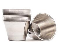 EHOMEA2Z 4 oz de Sauce Condiment Ramequin en Acier Inoxydable Tasses Au Jus de qualité Commerciale (12, 4 oz)