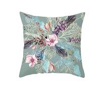 EHOMERY Housse Coussin Jute Taie d'oreiller Coton Fleurs Herbe Velours Housses De Coussin Housse De Coussin Coton Taie d'oreiller Rectangulaire Décoration De Canapé Gris 18X18 inches
