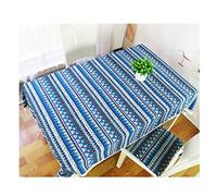 EHOMERY Linge De Table Nappe Enduit Nappe Anti Taches Motif Ethnique Nappe pour Table Basse Salon Nappe Unie Rectangulaire Anti Tache Bleu Ciel Décoration De Protection De Table 90X90Cm