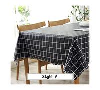EHOMERY Linge De Table Nappe Épaisse Nappe Rectangulaire Satin Treillis Nappe De Table Moderne Nappe PVC Inifugé Le Noir Décoration De Protection De Table 120X120Cm