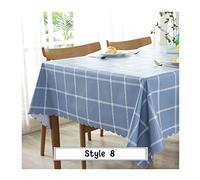 EHOMERY Nappe De Table Grande Nappe Toile Enduite Rectangulaire Treillis Nappe Table A Repasser Nappe Rectangulaire Toile Ciree Design Bleu Décoration De Protection De Table 135X180Cm