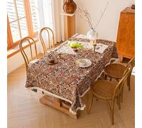 EHOMERY Nappe Protège Table Rectangulaire Cuisine Toile Ciree Queue De Phénix Jardin Anti Tache Rouge Coloré Décoration Protection 140X180Cm