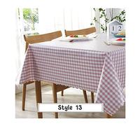 EHOMERY Nappe Table De Cuisine Nappe Ciree Carré Treillis Nappe De Table Carré sur Nappe Carrée Rose Blanc Décoration De Protection De Table 135X200Cm