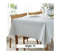 EHOMERY Nappe Table Decoration Nappe Noël Grande Taille Treillis Nappe Table Rectangulaire Impermeable Nappe en Tissu Vert Blanc Décoration De Protection De Table 135X200Cm