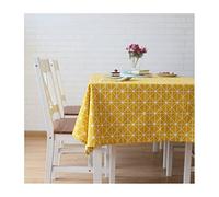 EHOMERY Nappe Table Moderne Nappe Lin Motif en Treillis Table Nappe Nappe Carreaux Noel Grande Taille Jaune Décoration De Protection De Table 60X60Cm