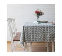 EHOMERY Nappe Table Rectangulaire Tissu Nappe Lin Lavé Motif De Blé Nappe Table Basse Japonais Nappe Rectangulaire Lavable Gris Décoration De Protection De Table 60X60Cm