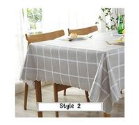 EHOMERY Nappes Table Nappe Lin PVC Vichy Treillis Linge De Table Rectangulaire Nappe Western Gris Décoration De Protection De Table 135X135Cm