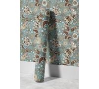 EHOMERY Papier de Transfert Vinyle Feuille Autocollant En Rétro Européen Motif Iris Peint Nature Zen Mural Grand Revêtement À Décoller Et 45x300cm