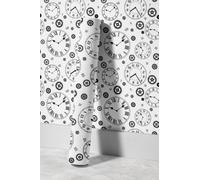 EHOMERY Papier Peint 3D Chambre Autocollant Coloré Simple Et Élégant Horloge Noir Blanc Vinyle Lavable Japonais Papier En Mat Pour Rénovation de Meubles 45x200cm