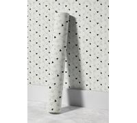 EHOMERY Papier Peint Intissé Baroque Adhesif Mural Vinyle Simple Et Élégant Triangle Noir Blanc Revêtement Adhésif Pvc Autocollant Imprimable Papier Décoratif Pour Murs D'Accent 45x300cm