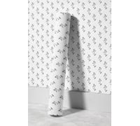 EHOMERY Papier Peint Intissé Geometrique Simple Élégant Fleur Noir Blanc Western Vinyle Autocollant Silhouette Film Pour Tables, Armoires Penderies 45x200cm